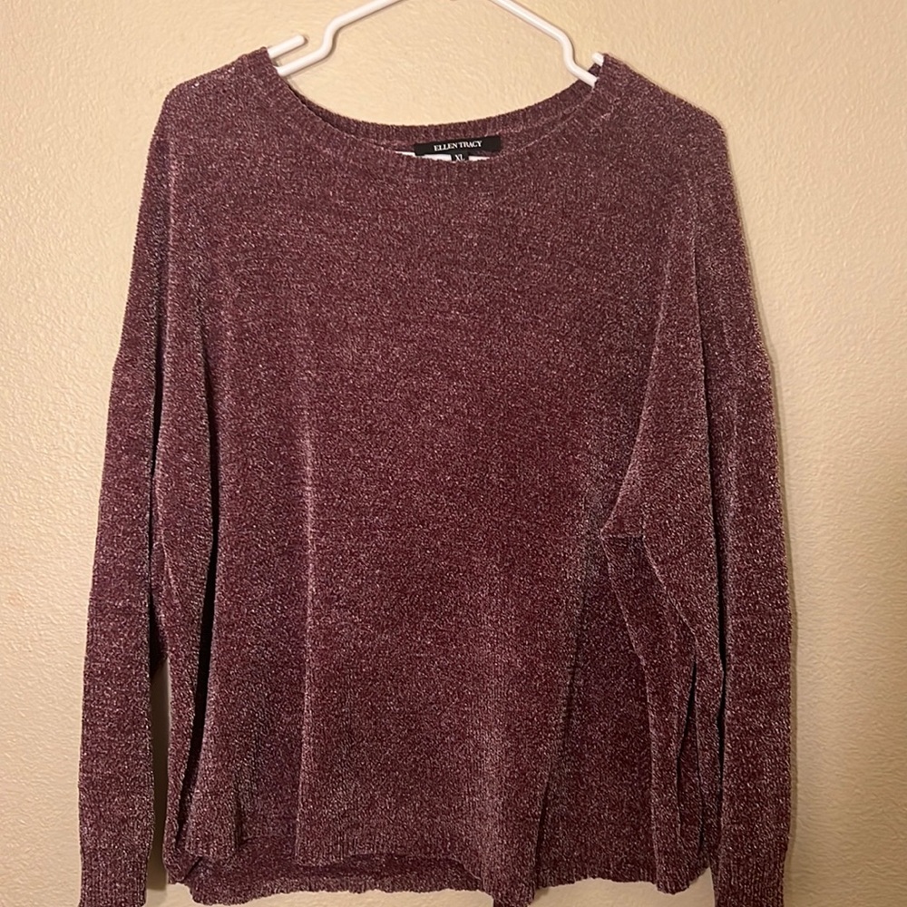 Ellen Tracy/XL Cozy sweater in plum color